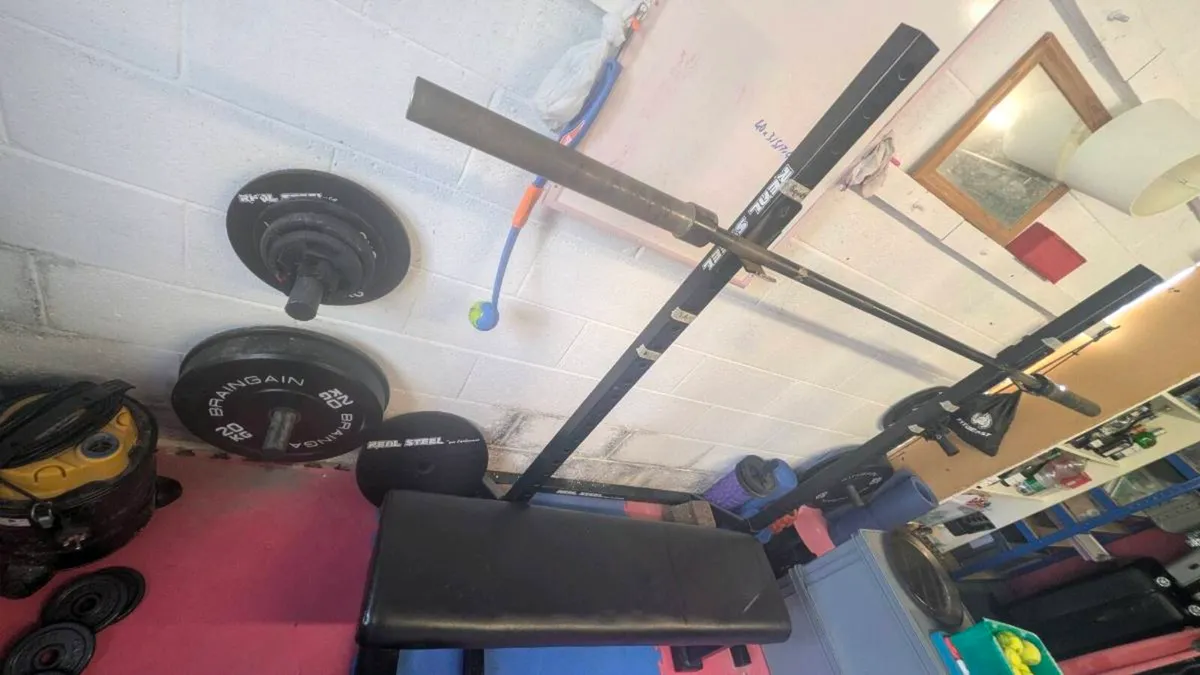 Gym Equipment - Squat Rack - Dumbbells - Barbell - Image 2