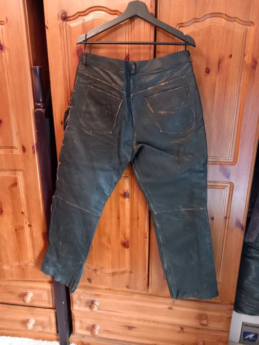 Ladies Buffalo Hide Leather Trousers - Image 2