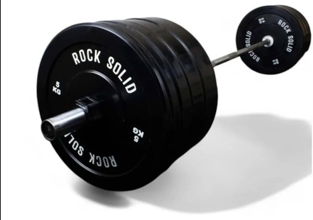 Squat rack, barbell, weight plates, bench (new) - Image 4