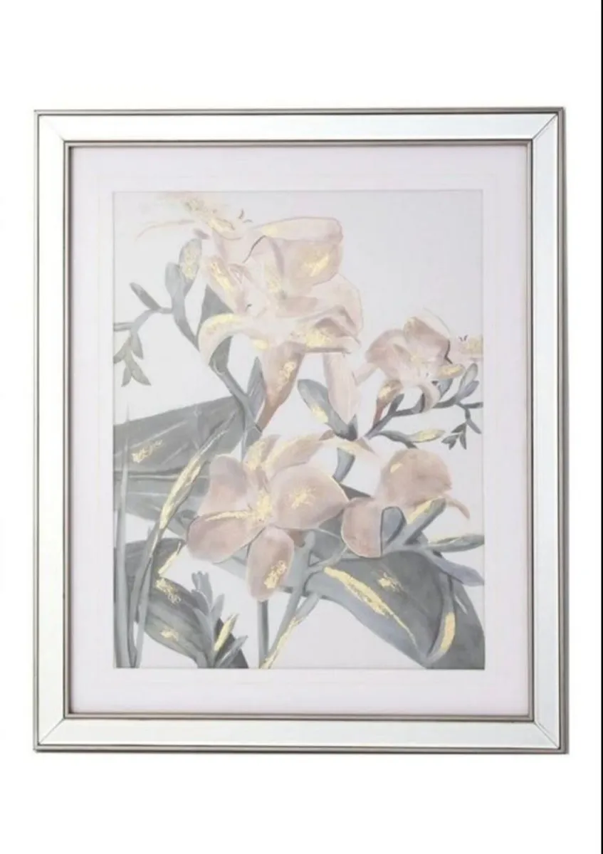 Mindy brownes mirrored framed flower print - Image 1