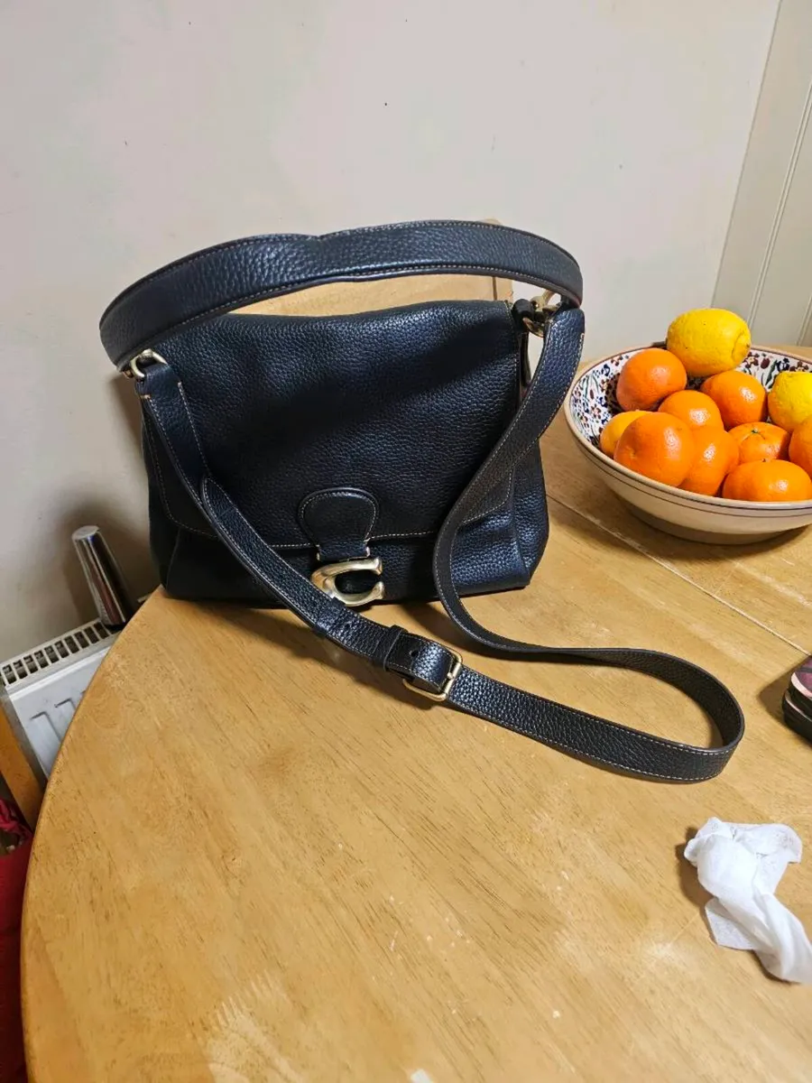 Coach Black Leather Hand/Shoulder Bag /Excellent - Image 3