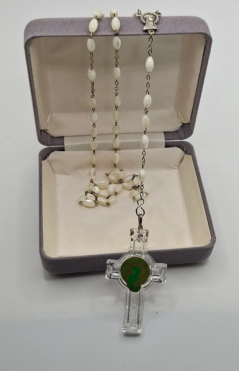 Vintage Waterford crystal rosary beads necklace - Image 2