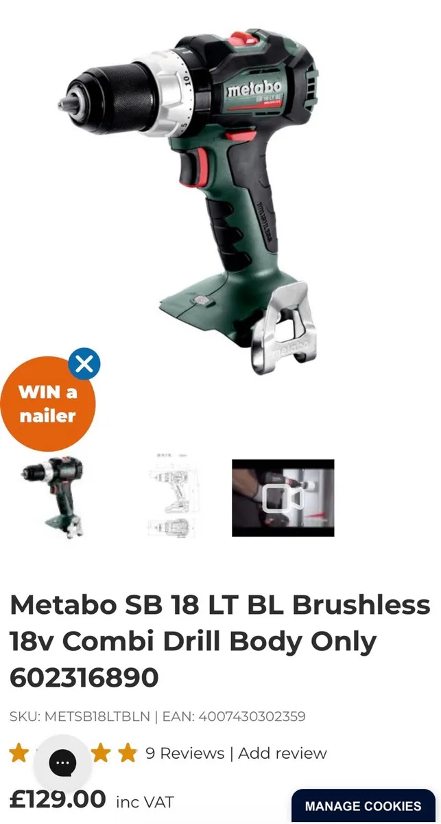 Metabo sb18lt tool only no battery - Image 1
