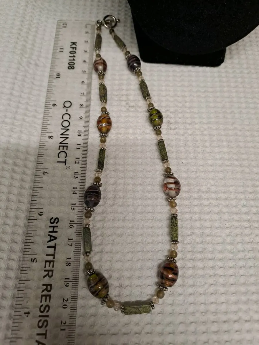 Beaded Statement Necklace – Glass & Stone Style - Image 3