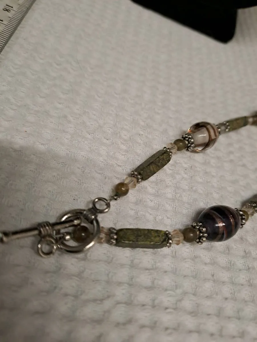 Beaded Statement Necklace – Glass & Stone Style - Image 4