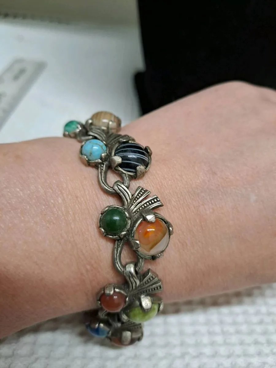 Vintage Style Multi-Coloured Stone Bracelet - Image 4