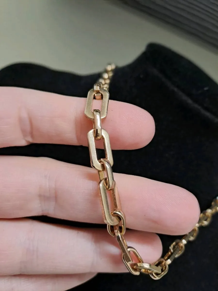 Gold Tone Chain Necklace – Chunky Link Style - Image 3