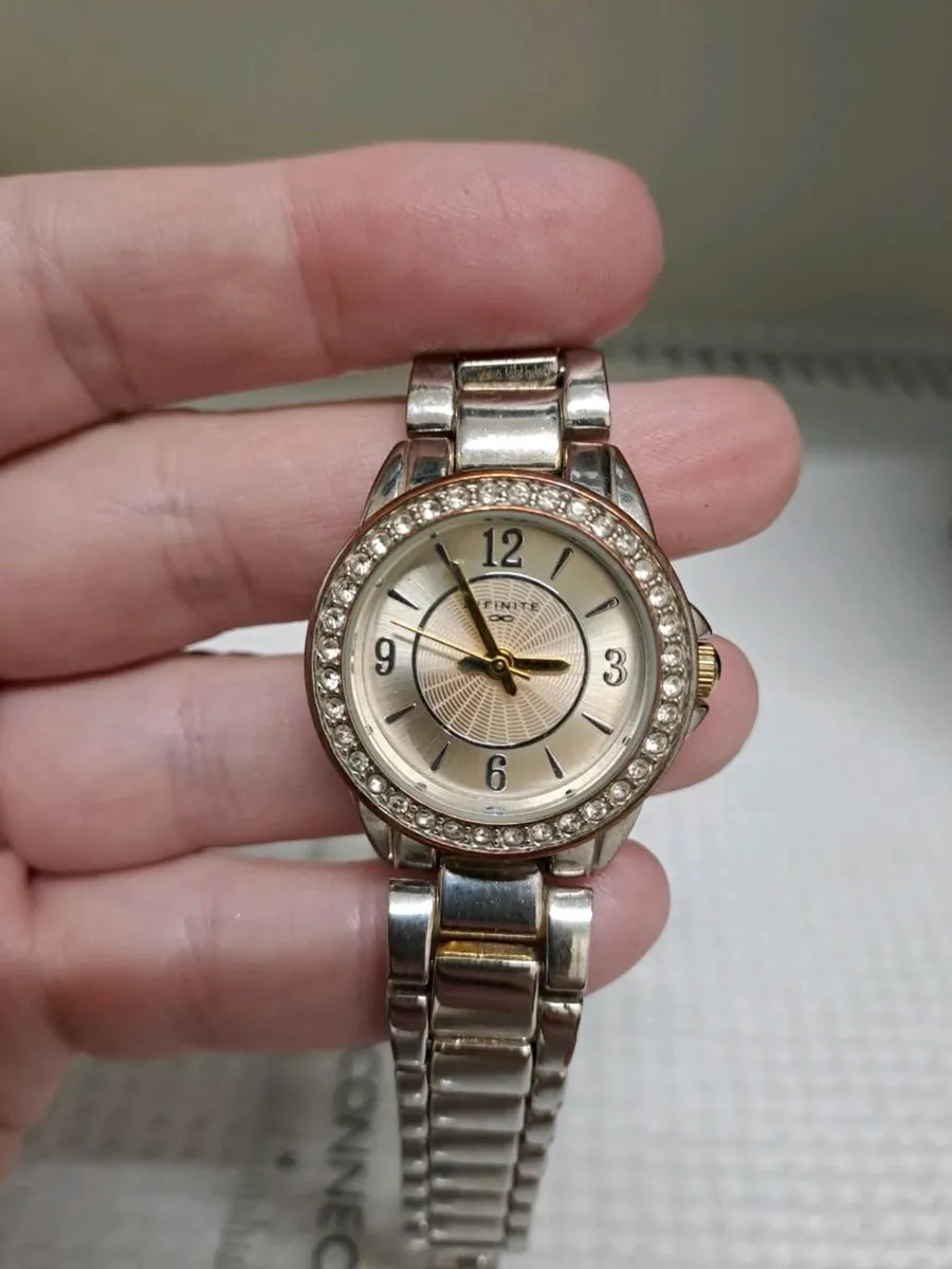 Infinite Ladies Watch – Gold Tone, Crystal Bezel - Image 1