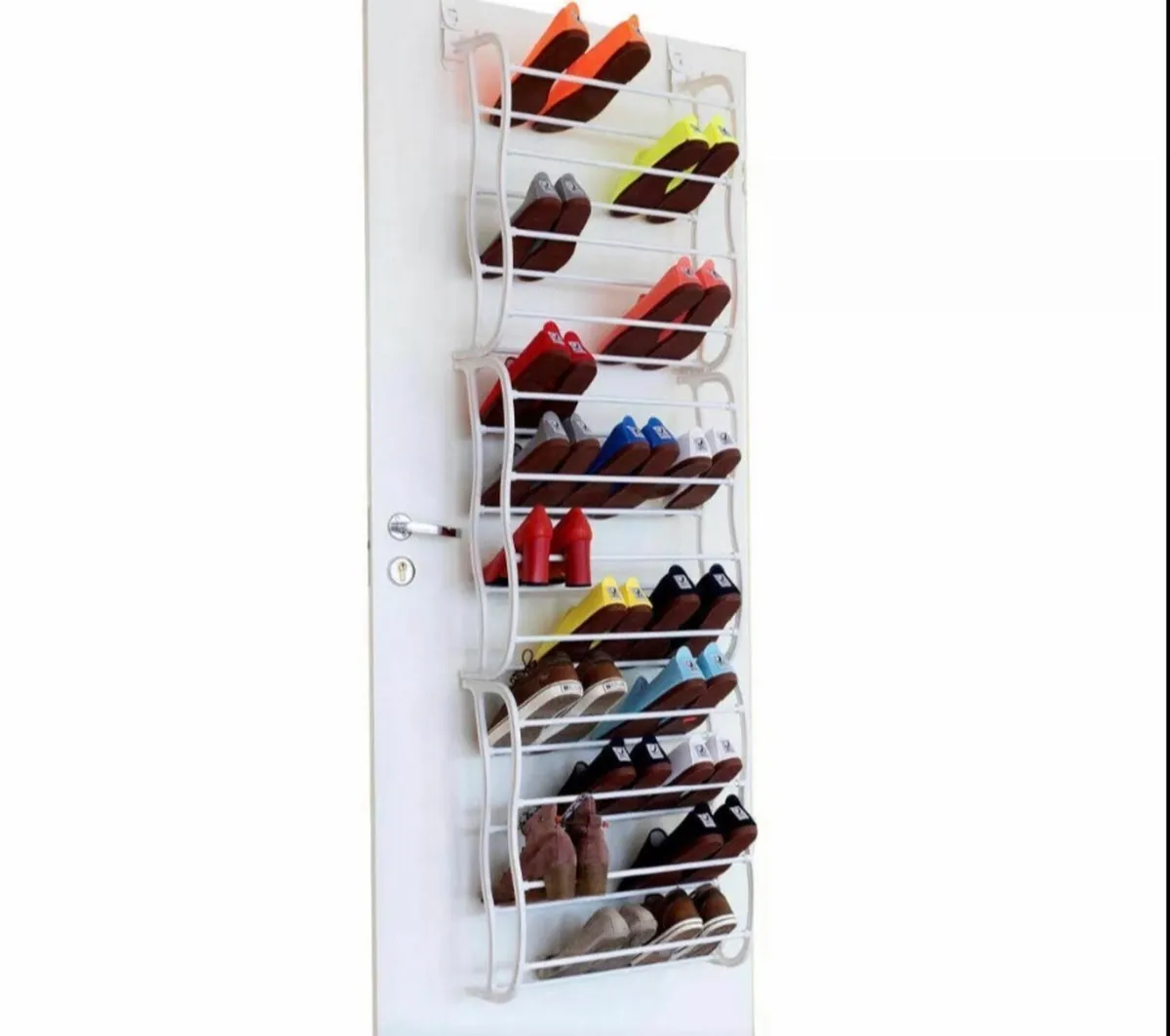 NEW Over Door Metal Hanging Shoe Rack Organiser - Image 1