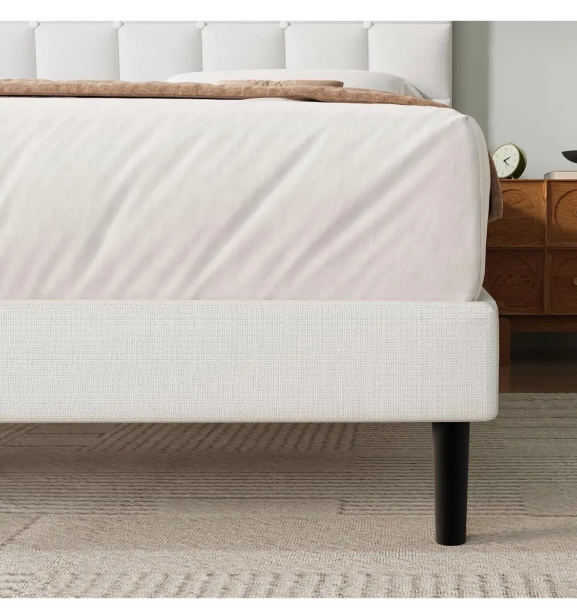 King Bed Frame, Easy Assembly, Sturdy Wooden Slat - Image 3