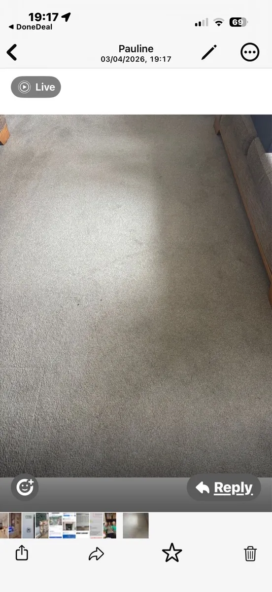13 x 13 carpet 12 months old complete with underla