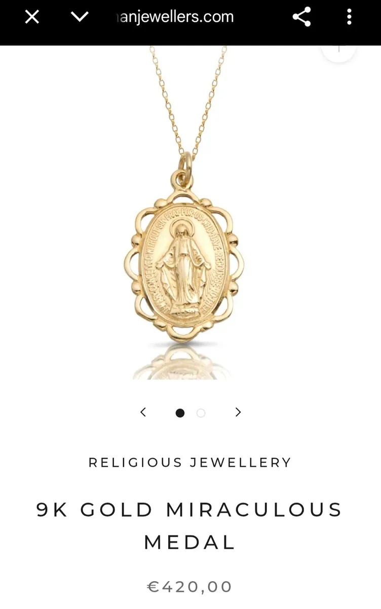 Vintage 9ct yellow gold miraculous medal - Image 2