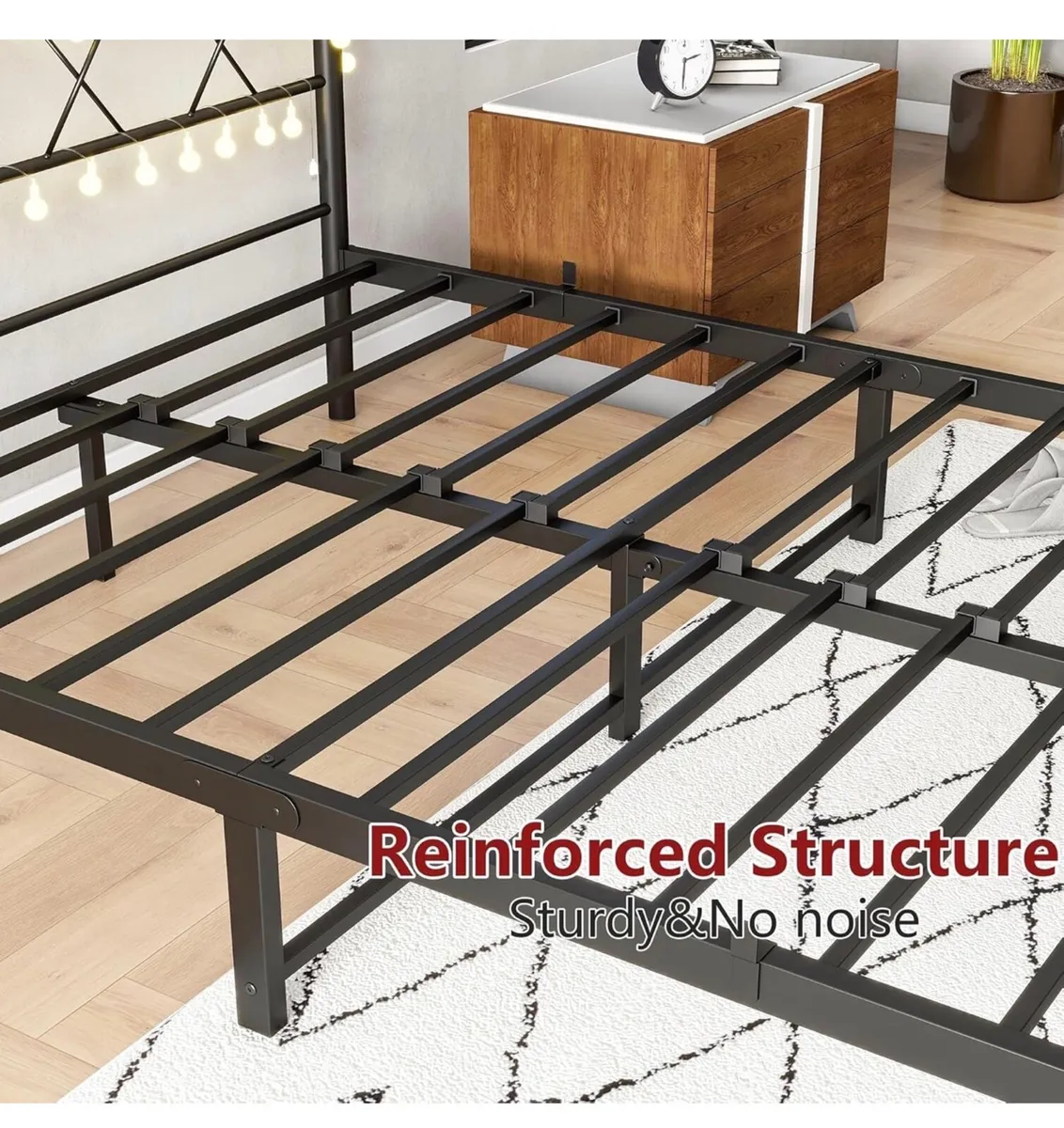 King Size Bed Frame with Headboard & lights - Image 3