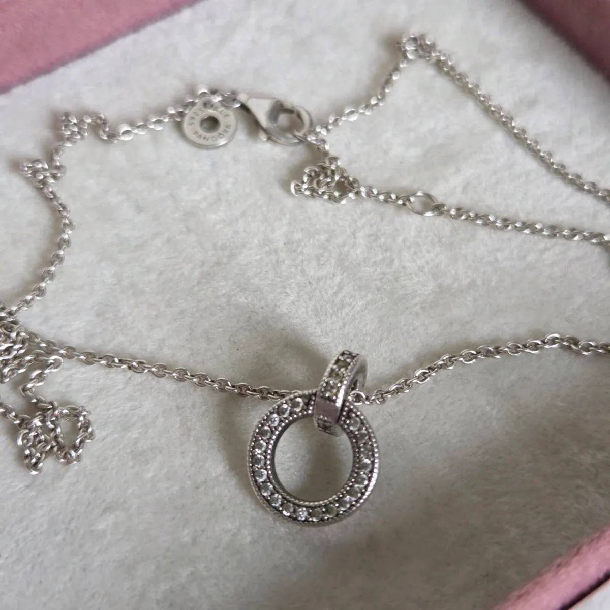 Pandora Double Circle Pendant & Necklace - Image 3