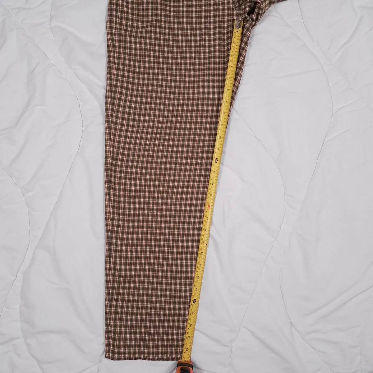 Ann Taylor Brown Green Plaid Straight Trousers 8UK - Image 2