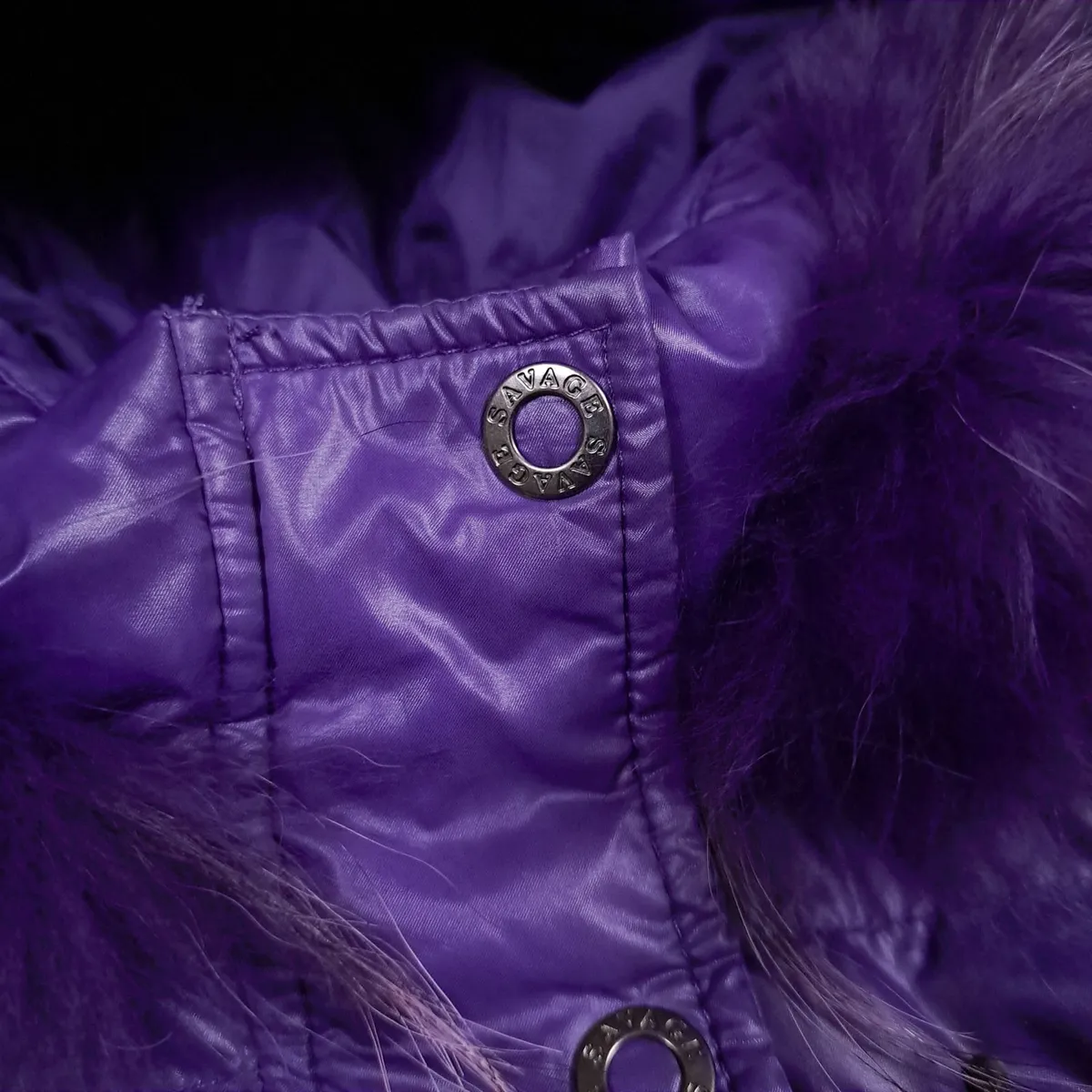 Savage Violet Purple Down Puffer Coat Jacket 8UK - Image 4