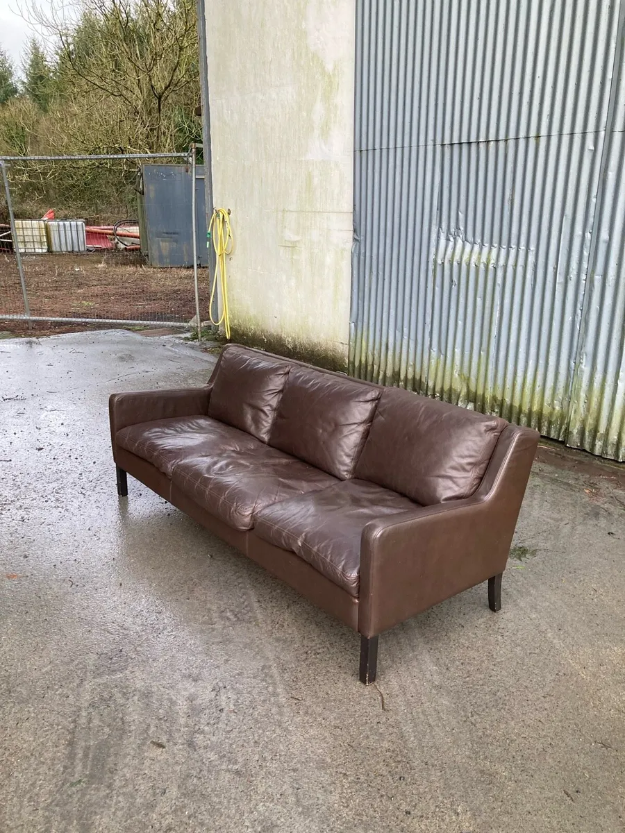 Danish Leather Sofa - Warehouse Open Sat 4th April - Image 2