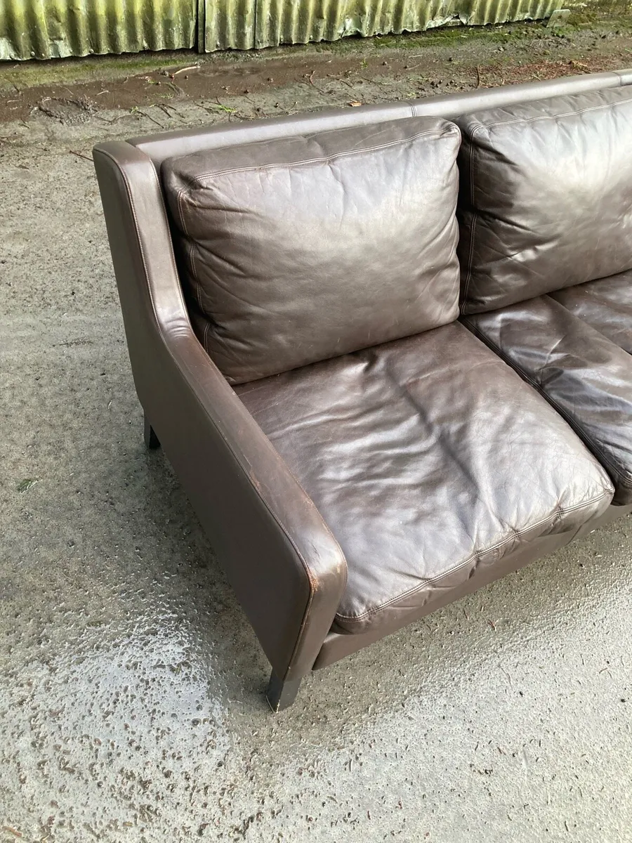 Danish Leather Sofa - Warehouse Open Sat 4th April - Image 3