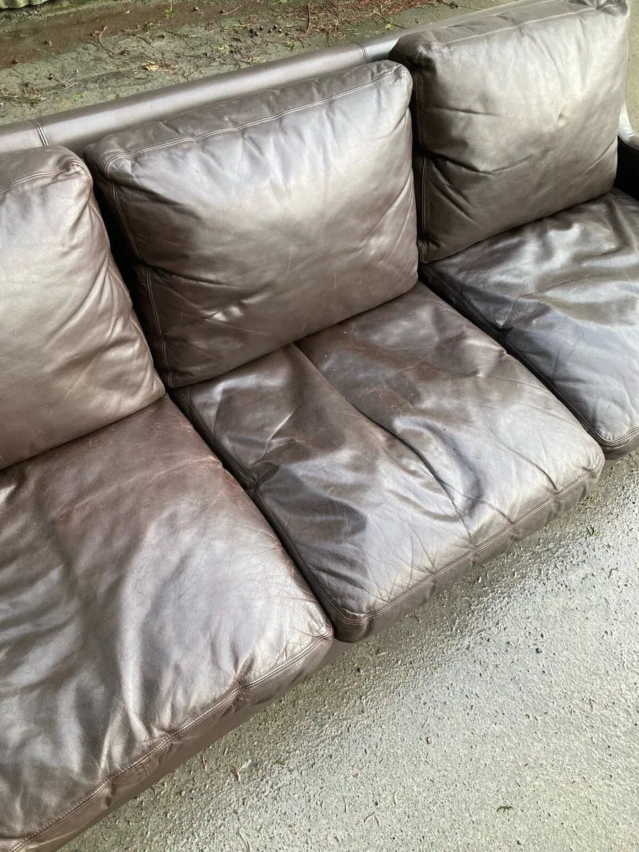Danish Leather Sofa - Warehouse Open Sat 4th April - Image 4