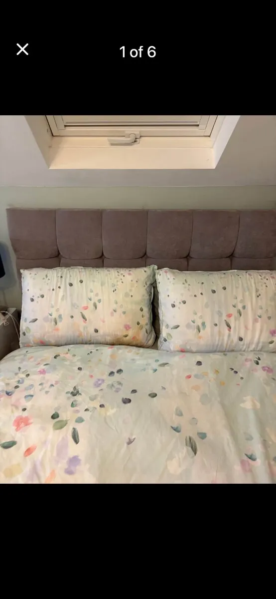 Double divan bed and headboard - Image 1