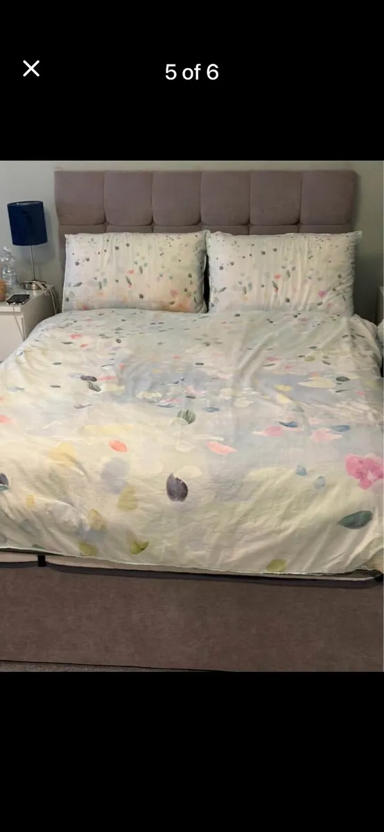 Double divan bed and headboard - Image 3