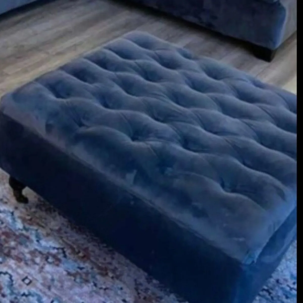Navy Velvet Couch - Image 2