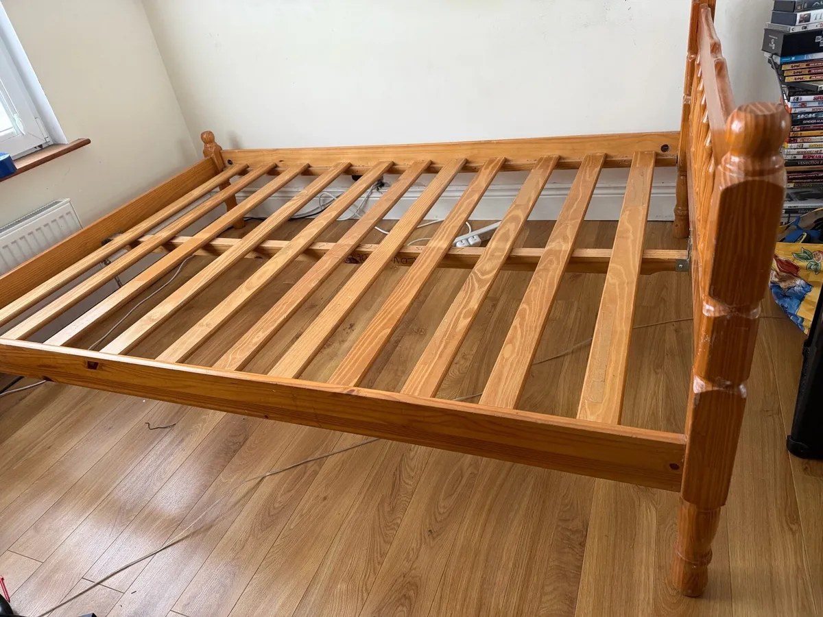 Double bed frame with mattress - Image 1