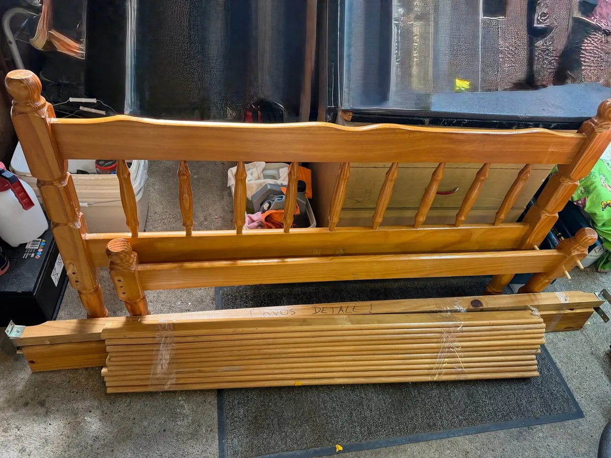 Double bed frame with mattress - Image 4