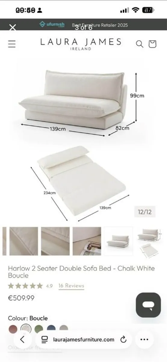 Small sofa bed - new - stunning - Image 3