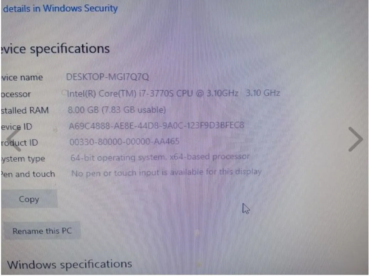 i7 Lenovo ThinkCentre Edge 72 and Monitor Quick Sa - Image 2