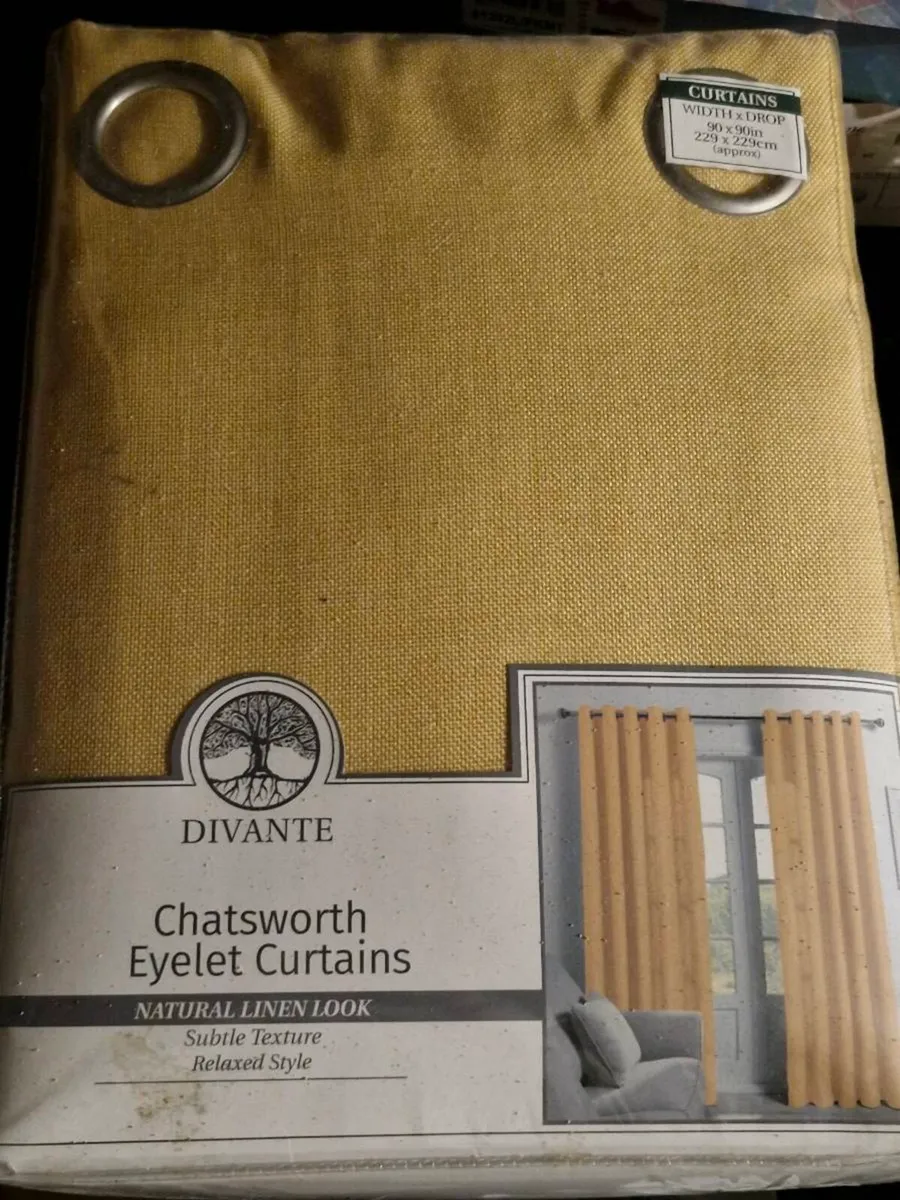 90 x 90 inch Ocre Curtains - Image 1