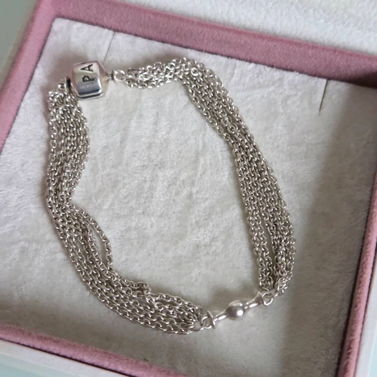 Pandora silver multi strand Bracelet size 18cm - Image 1