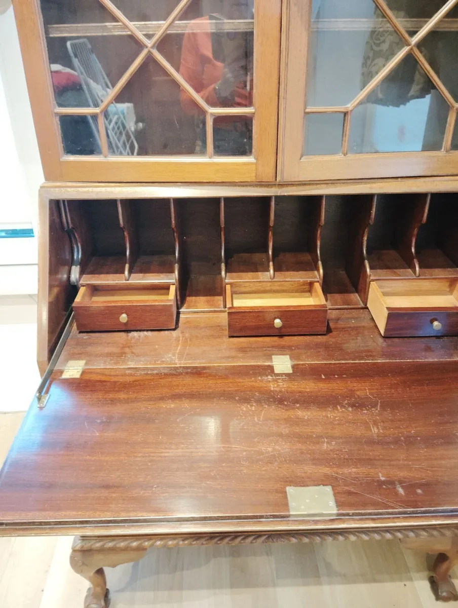 Edwardian bureau bookcase - Image 4
