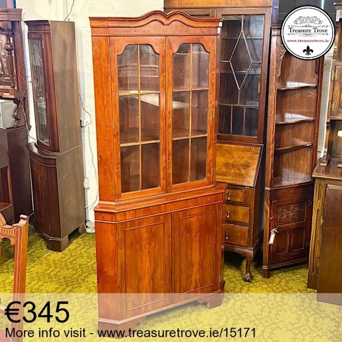 Vintage Tall Corner Cabinets - Image 4