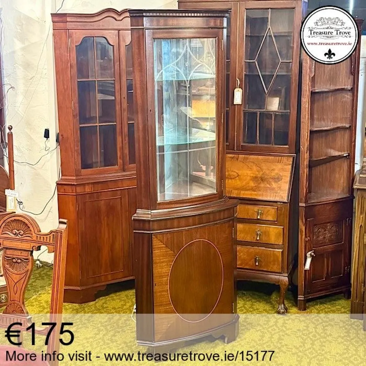 Vintage Tall Corner Cabinets - Image 3