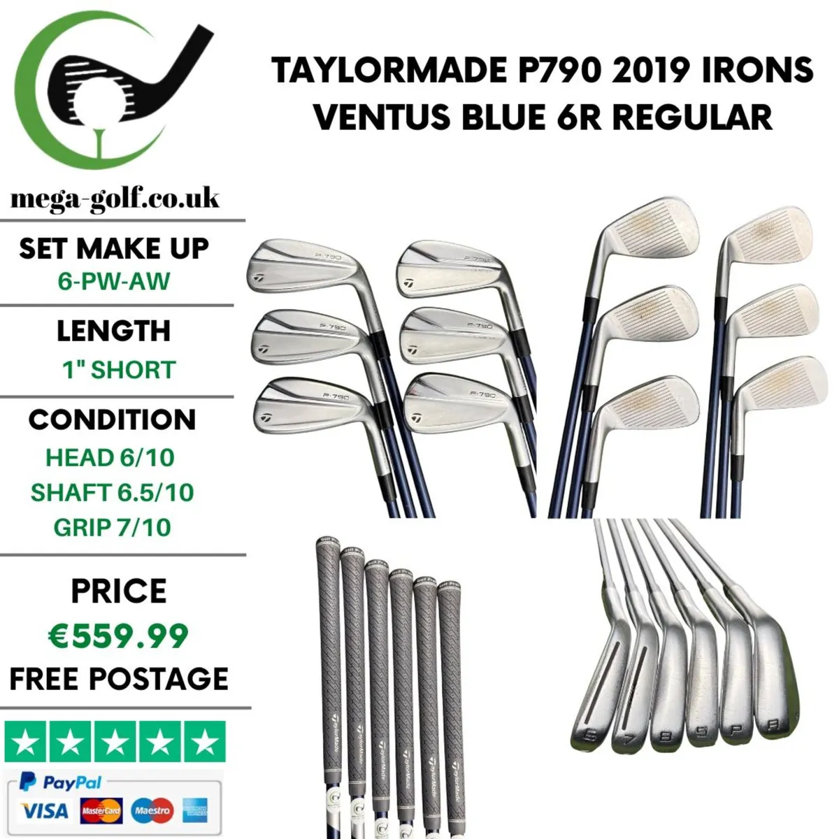 Taylormade P790 2019 Irons / 6-Pw-Aw / Regular - Image 1