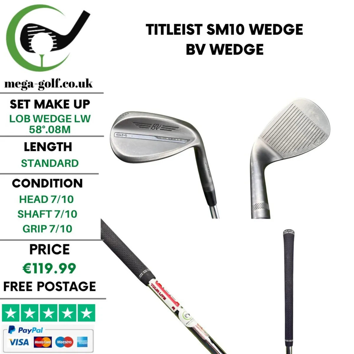 Titleist SM10 Wedge Lw 58°.08M / Bv Wedge - Image 1