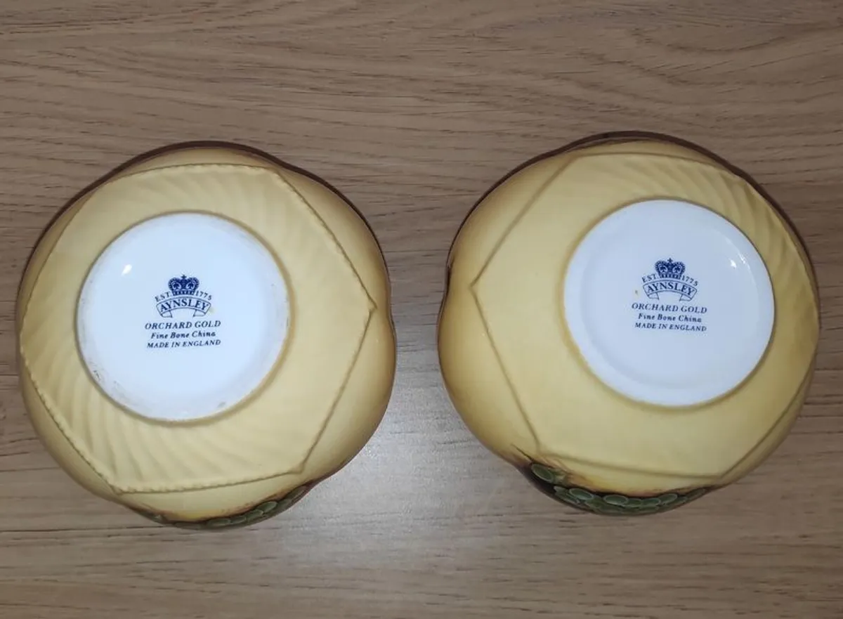 Aynsley Orchard Gold 2 Windsor Rose bowls - Image 4