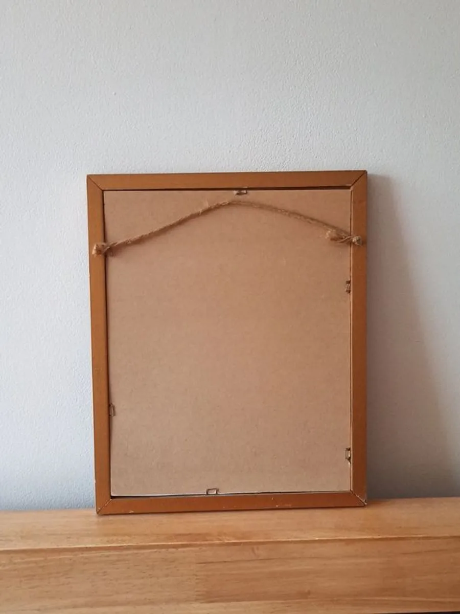 Springer Spaniel R. Russell dog art print in a wooden gold glazed frame 1978  size 23x28cm - Image 3