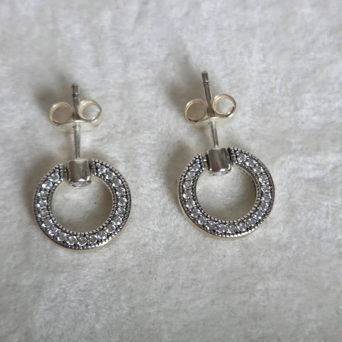 Pandora Pavé/ Logo Circle Reversible Stud Earrings - Image 1