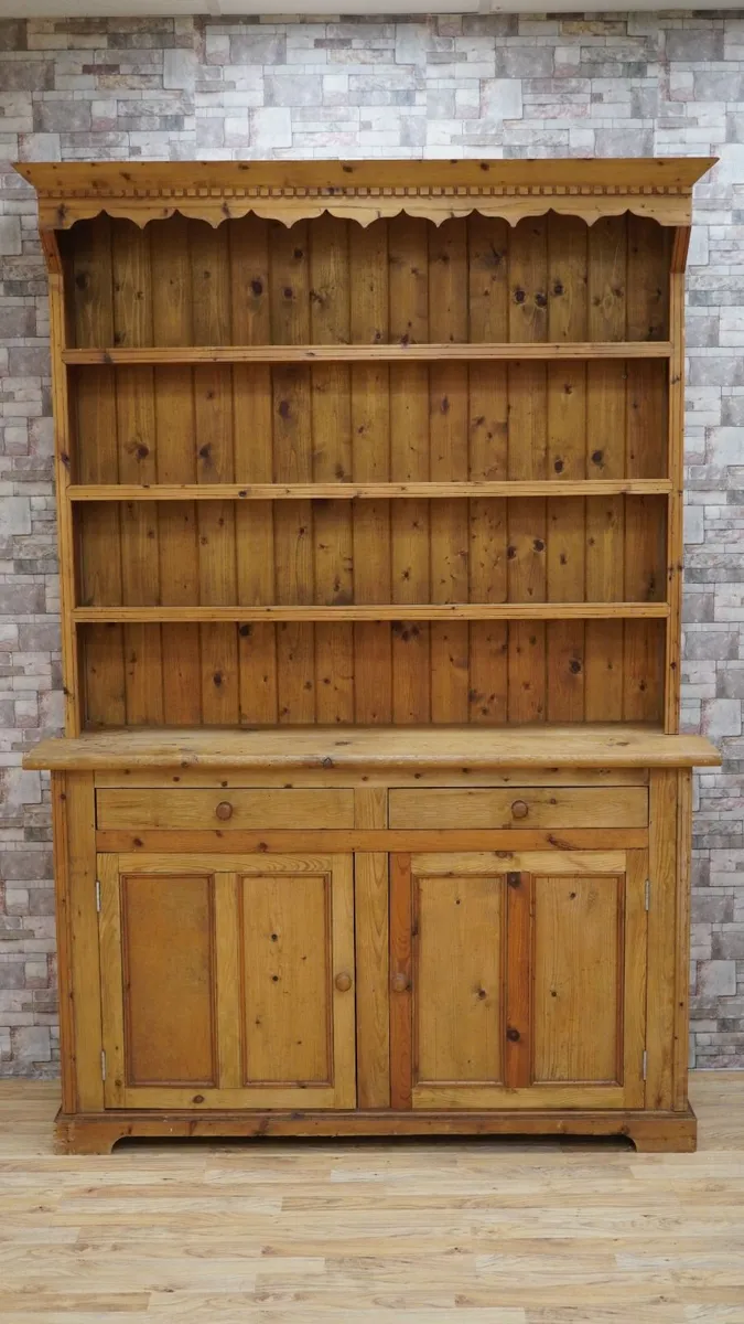 Vintage Rustic Pine Welsh Dresser - Image 2