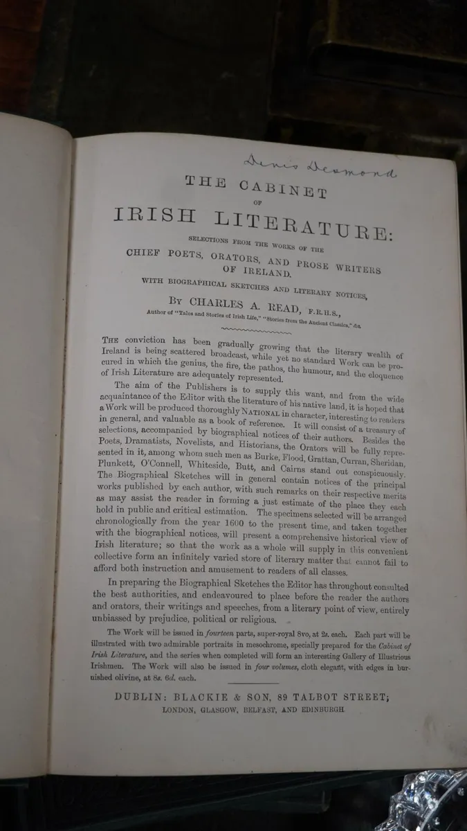 Set of 3 Antique Books: The Cabinet of Irish Liter - Image 3