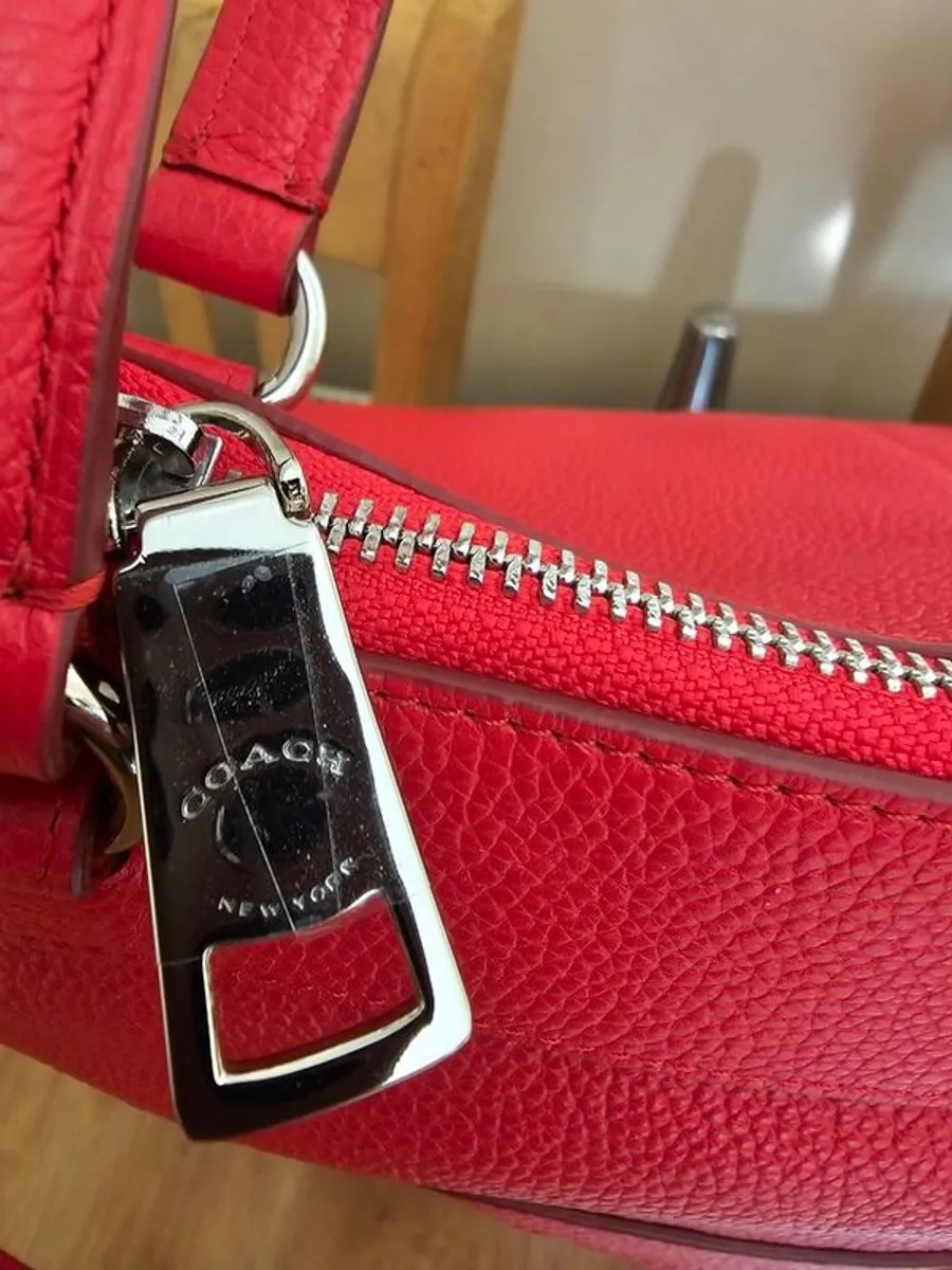 Coach Red Pebble Leather Hand/Shoulder Bag / NEW - Image 3