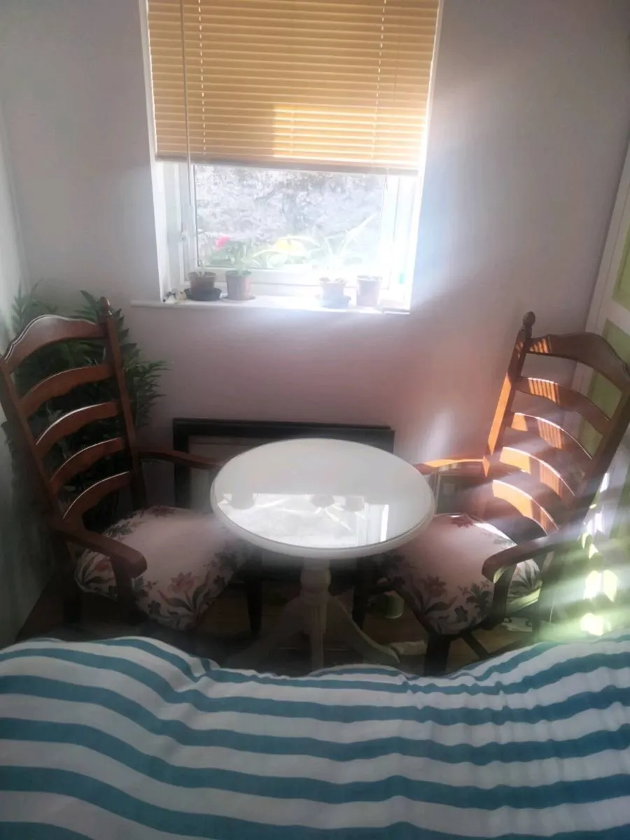 Small  Dining table And two carver Chairs - Image 1