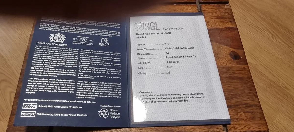 1ct diamond/10carat white gold ring - Image 2