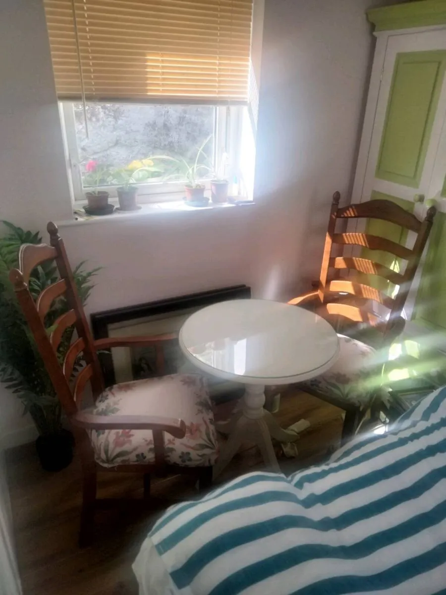 Small  Dining table And two carver Chairs - Image 2