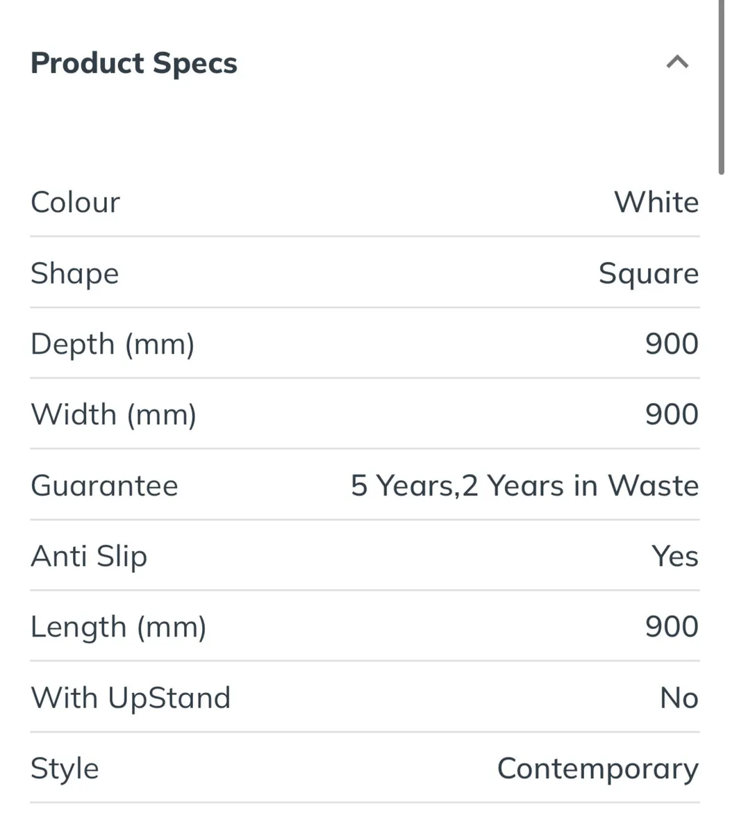 Shower tray slate 900 x 900 - Image 3