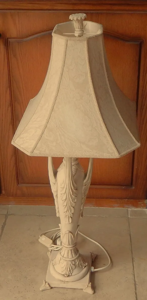 Large Table Lamp with Fabric Shade - Image 3