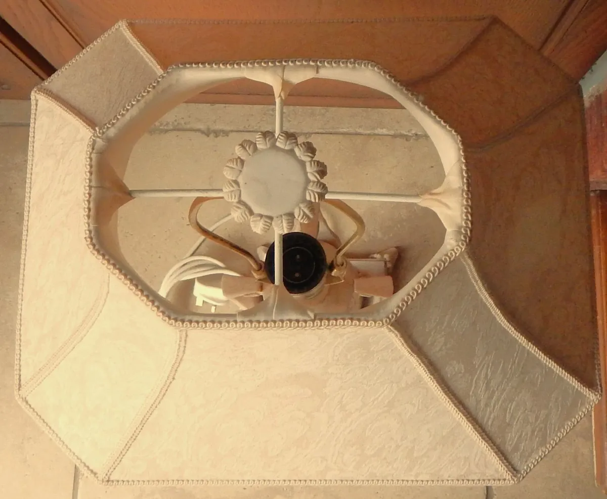 Large Table Lamp with Fabric Shade - Image 4