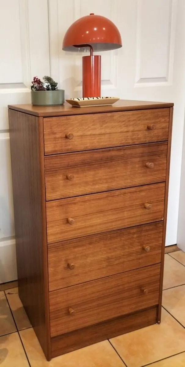 Mid Century Vintage Tallboy Chest of Drawers - Image 1